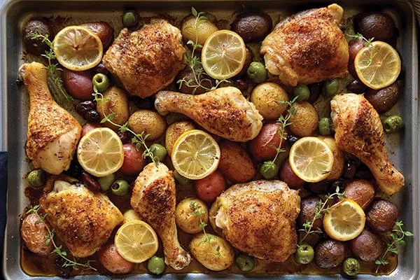 Sheet Pan Chicken with Potatoes and Olives